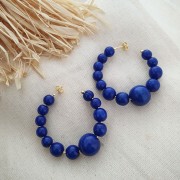 Orecchini cerchio aperti con pallina 45 mm da decorare - Placcatura argento fino x2