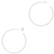 Orecchini cerchio aperti con pallina 54 mm da decorare - Placcatura argento fino x2|raw }}