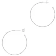 Orecchini cerchio aperti con pallina 54 mm da decorare - Placcatura argento fino x2