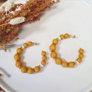 Orecchini cerchio aperti con pallina 54 mm da decorare - Placcatura argento fino x2