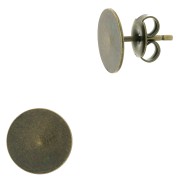 Chiodi di orecchie disco 10 mm - Bronzo x2