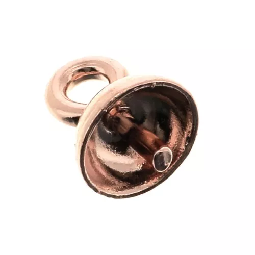 Gancio per pendente per perla mezza forata mm. 4 6 mm - Dorato rosa x1