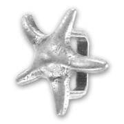 Passante stella di mare per cuoio Regaliz mm. 18 Placcatura argento antico|raw }}