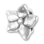 Passante fiore per cuoio Regaliz mm. 17 Placcatura argento antico x1|raw }}