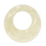 Pendente cerchio scavato 21 mm in resina - marmo bianco x1|raw }}