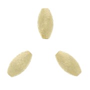 Perle olive diamantate 5x3 mm Dorato con oro fino x10