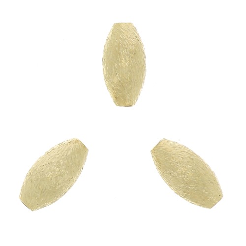 Perle olive diamantate 5x3 mm Dorato con oro fino x10