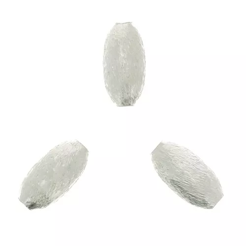 Perle olive diamantate 5x3 mm argentato x10