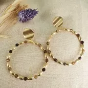 Perle olive diamantate 8x4 mm Dorato con oro fino x10