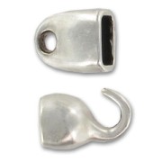 Chiusura a gancio per cuoio Regaliz Placcatura Argento Antico x1|raw }}