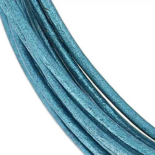 Cordone cuoio mm. 1 Blue Jean Métallisé x m. 3