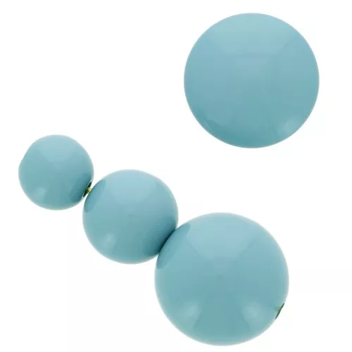Assortimento di 26 perle tonde 8-10-14 mm e 2 cabochon in resina -Blu