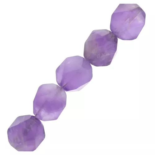 Perle esagonali 6 mm pietra gemma Ametista x15