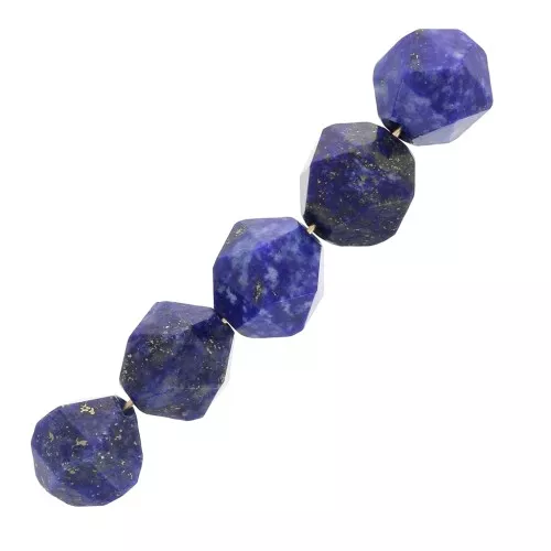Perle esagonali 6 mm pietra gemma Lapis Lazuli x15