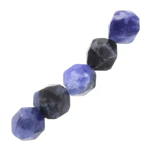 Perle esagonali 6 mm pietra gemma Sodalite x15