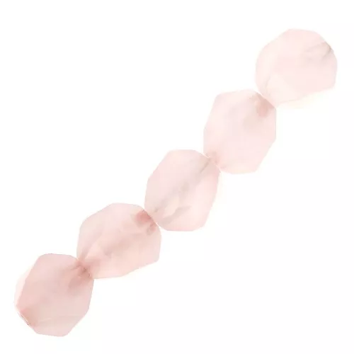 Perle esagonali 6 mm pietra gemma Quarzo rosa x15