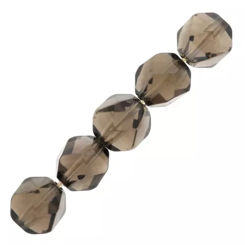 Perle esagonali 6 mm pietra gemma Quarzo fume' x15
