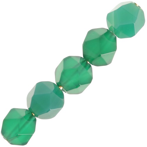 Perle esagonali 6 mm pietra gemma Agata verde x15