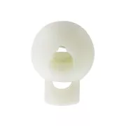 Stop cordone pallina in plastica a molla - 10 mm Bianco x1