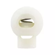 Stop cordone pallina in plastica a molla - 18 mm Bianco x1