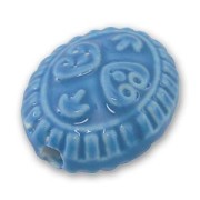 Oliva piatta in ceramica mm. 25x21 Aquamarina x1|raw }}