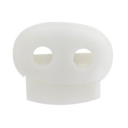 Stop cordone piatto doppio foro di 3.6 mm - Bianco x1