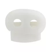 Stop cordone piatto doppio foro di 3.6 mm - Bianco x1