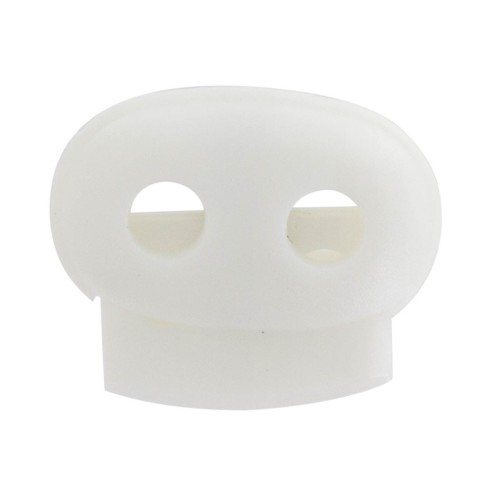 Stop cordone piatto doppio foro di 3.6 mm - Bianco x1