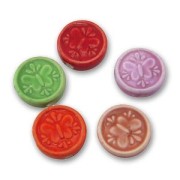 Set di dischi piatti mm. 17 decorazione farfalla x10