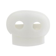 Stop cordone piatto doppio foro di 4.3 mm - Bianco x1