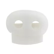 Stop cordone piatto doppio foro di 4.3 mm - Bianco x1