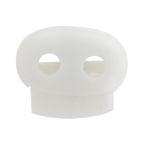 Stop cordone piatto doppio foro di 4.3 mm - Bianco x1