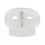 Stop cordone piatto doppio foro di 4.3 mm - Trasparente x1