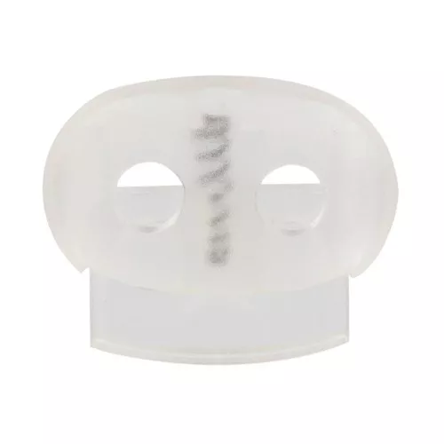 Stop cordone piatto doppio foro di 4.3 mm - Trasparente x1