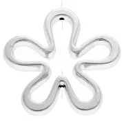 Fiore cavo CCB mm. 42 rodiato x1