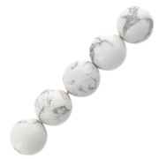Perle tonde 10 mm pietra gemma Howlite x5|raw }}