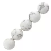 Perle tonde 10 mm pietra gemma Howlite x5