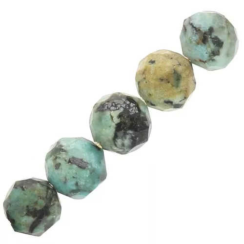 Perle tonde sfaccettate 4 mm pietra semipreziosa Turchese Africane - Diaspro x20