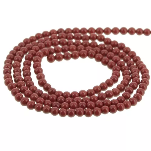 Perline rotonde da 2 mm in pietra semipreziosa - Diaspro rosso x41cm