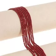 Perline rotonde da 2 mm in pietra semipreziosa - Diaspro rosso x41cm