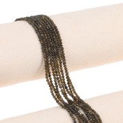 Perline sfaccettate rotonde da 2 mm in pietra semipreziosa - Ossidiana x39cm