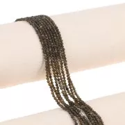 Perline sfaccettate rotonde da 2 mm in pietra semipreziosa - Ossidiana x39cm