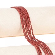 Perline sfaccettate rotonde da 2 mm in pietra semipreziosa - Diaspro rosso x39cm