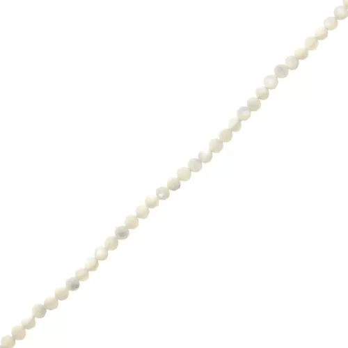 Perle tonde sfaccettate 2 mm - Madre perla bianca x39cm