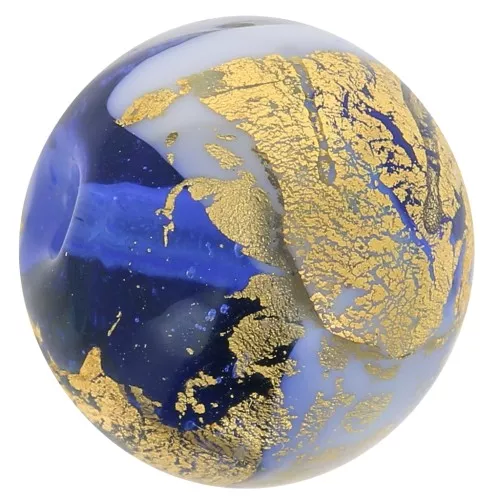 Tonda Murano mm. 12 foglia oro Blu x1