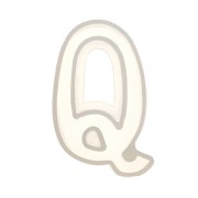 Stampo silicone per fare la lettera Q in resina 40x21mm x1