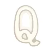 Stampo silicone per fare la lettera Q in resina 40x21mm x1