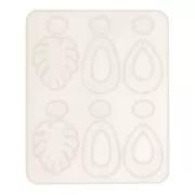 Stampo in silicone n. 2 per realizzare orecchini in resina, 13 x 15,5 cm, 1 pezzo
