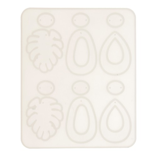 Stampo in silicone n. 2 per realizzare orecchini in resina, 13 x 15,5 cm, 1 pezzo