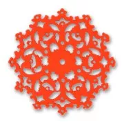 Fiore filigrana in legno mm. 50 legno Red x1